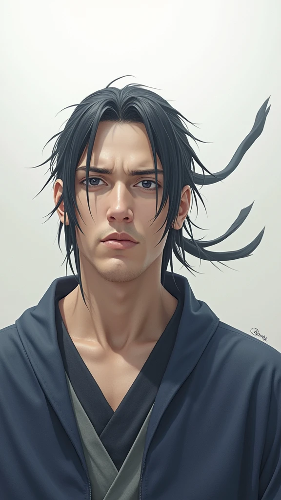 Frontal portrait Hyper focus, Sasuke uchiha super realistic, ultra realisitic, definition, 真实感, --at 6.0
