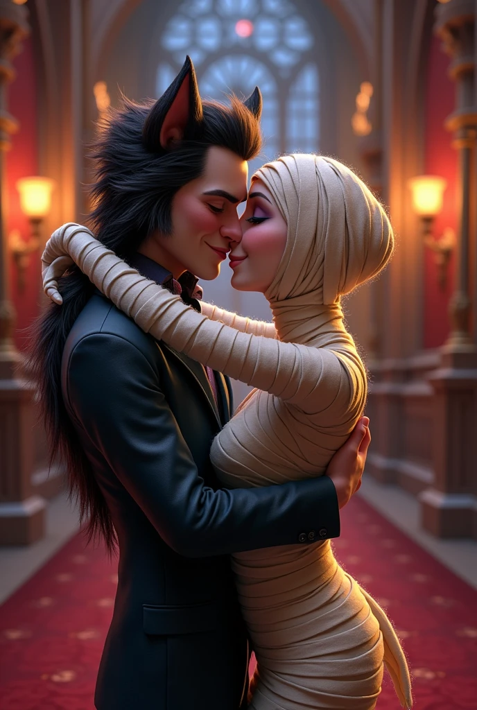 Wayne and murray kissing in the hotel transylvania