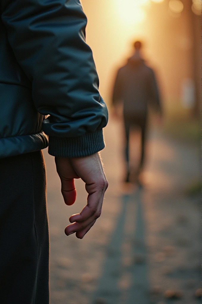 my hand Reaching out for holding you, but I only got a vague shadow of a person walking away.