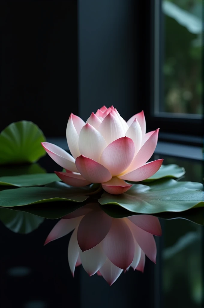 Lotus on the black table