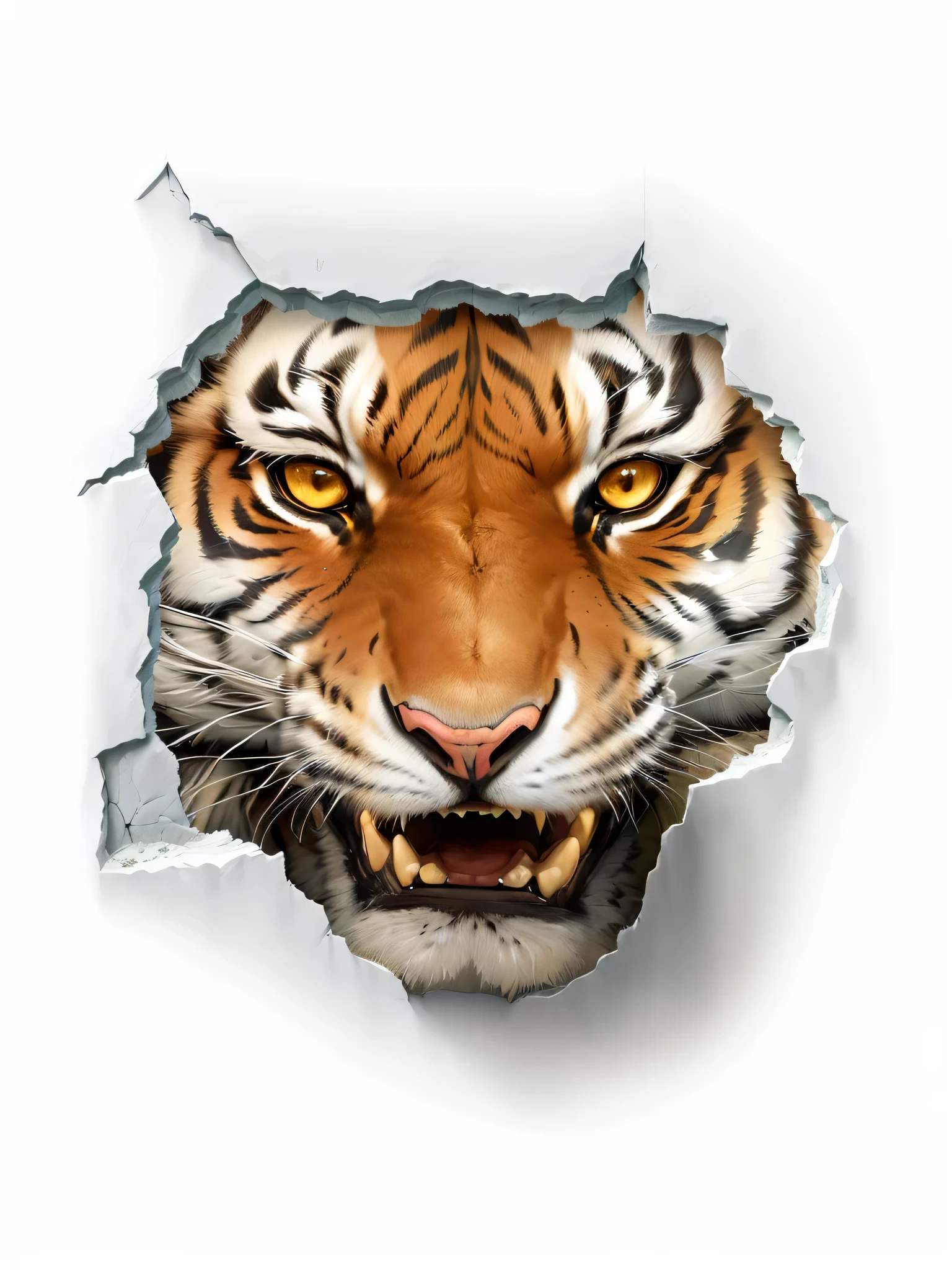 arafed tiger looking through a hole in a wall, tiger head, tiger face, tiger, tiger_beast, ((tiger)), a tiger, tigers, half tiger, by Ivan Mrkvička, ferocious appearance, anthropomorphic tiger, by Ivan Ranger, roaring, amazing, ( ultra realistic, by Adam Marczyński