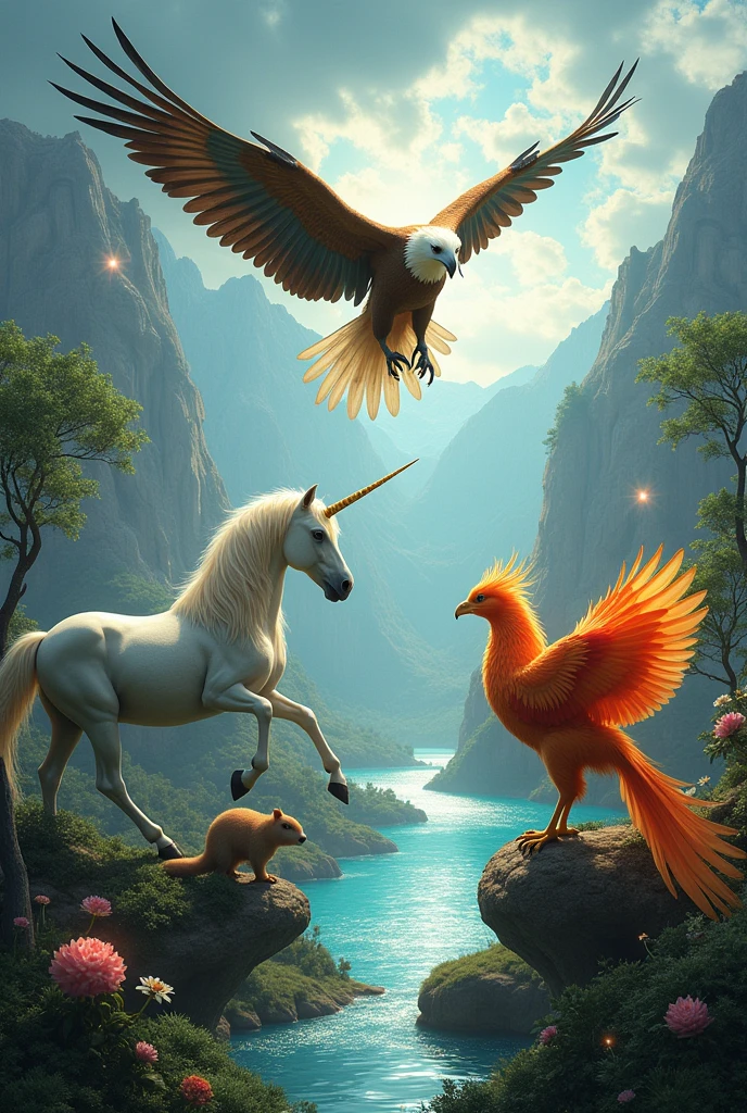 Aigle licorne phenix serpent capybara