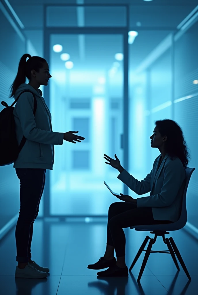  A poster for a app about councillor and student connecting online but the name of the student would be anonymous 