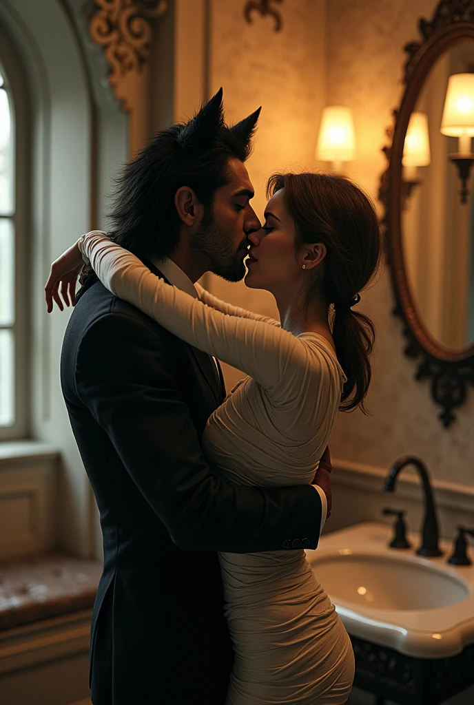 Wayne and Murray kissing in the Hotel Transylvania bathroom