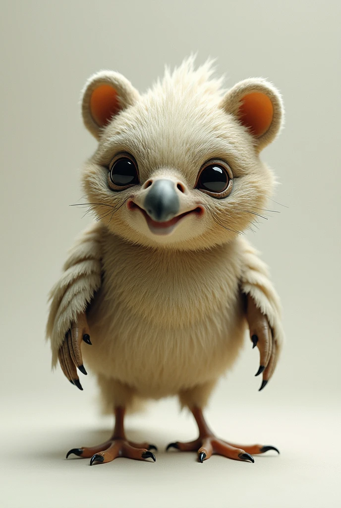 A sparrow with a bear's face