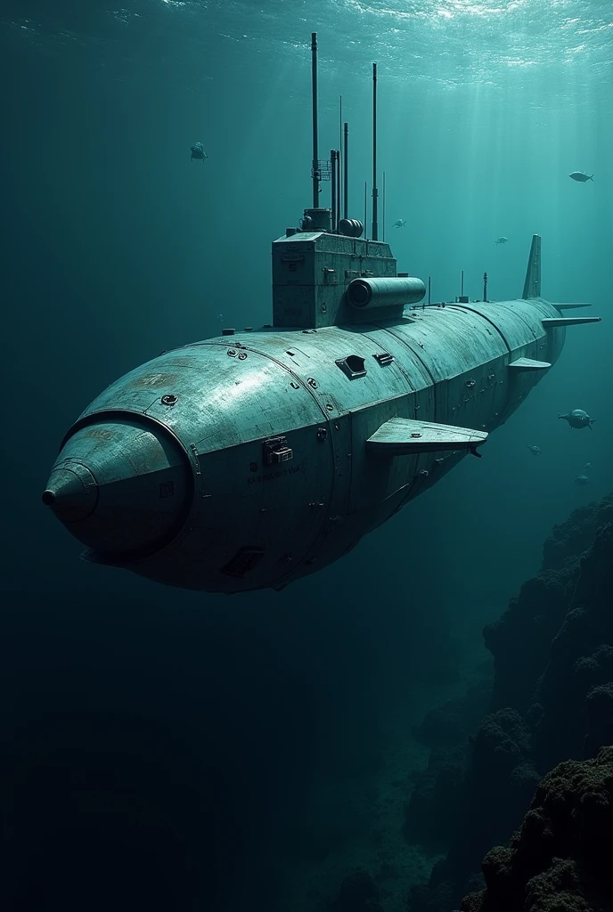 Make a picture of a futuristic submarine
