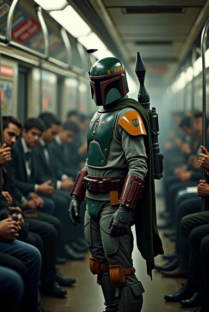 Boba Fett on the New York subway、Star Wars、movie、Mandaean、