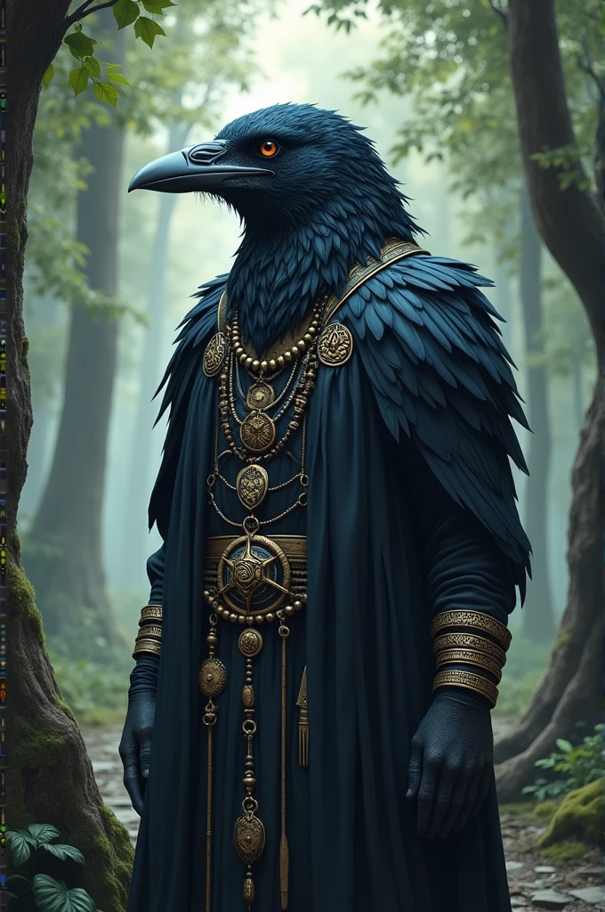 Anthropomorphic Raven shaman