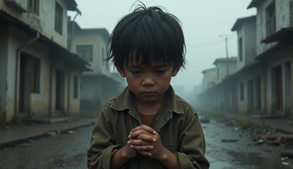 A depressed boy without money image