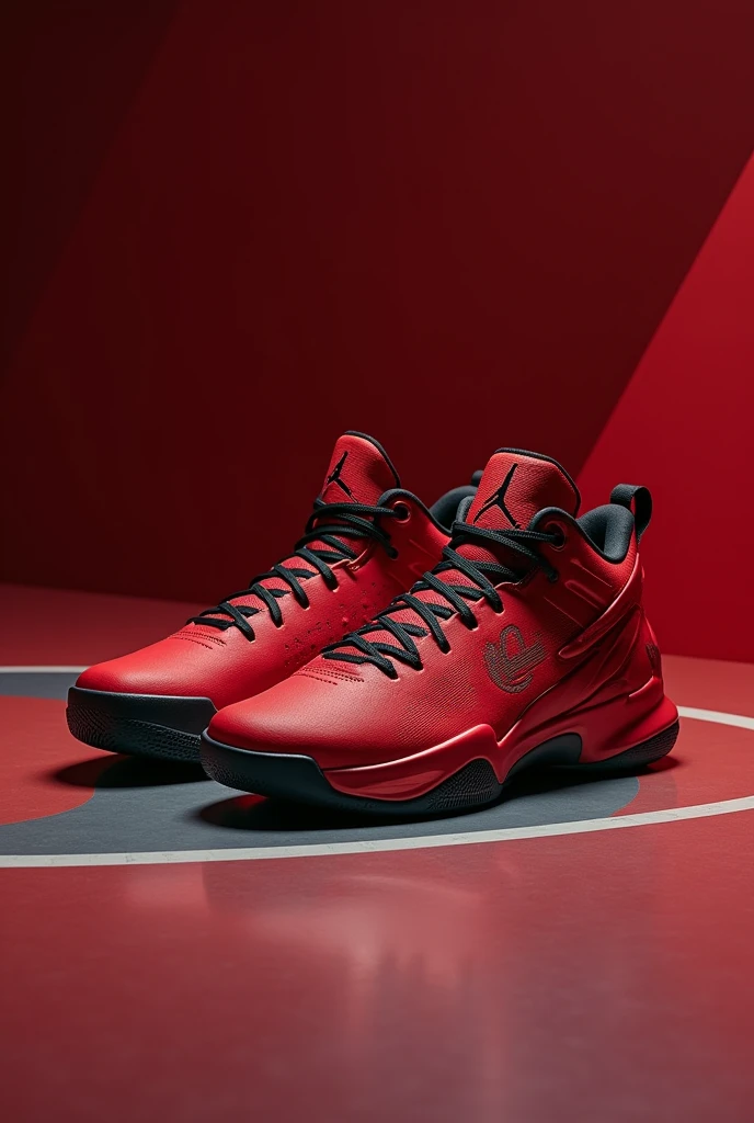 Basketball shoes with the best jumping technology with the best materials and the brand is called HZ with red and black color
