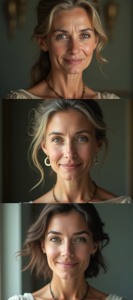 The photos of the same woman came at different ages, first the 60-year-old, then the 40-year-old, and the 20-year-old.