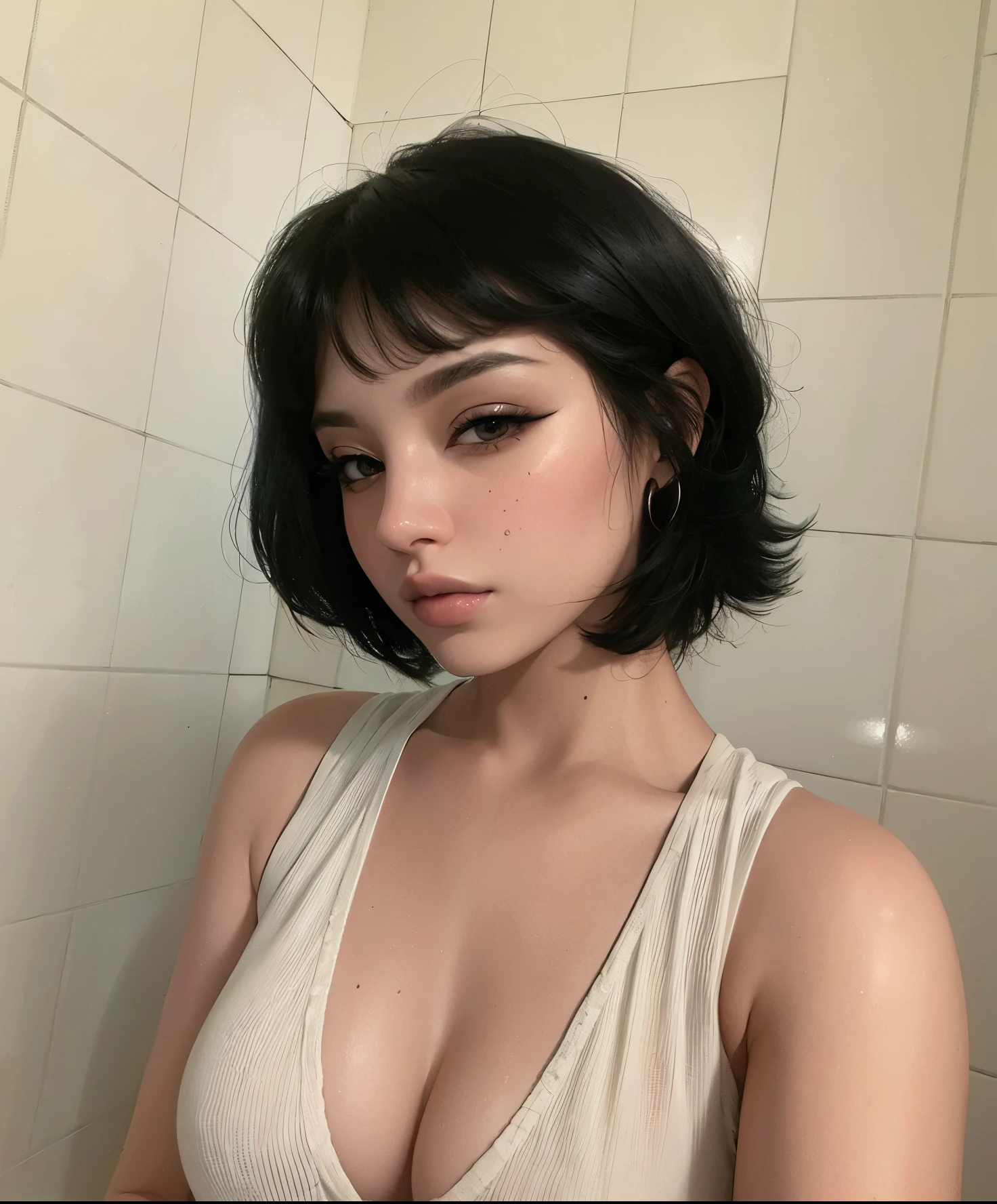 mermaid eyes, sensuous, latina, Bblack hair, KOREAN