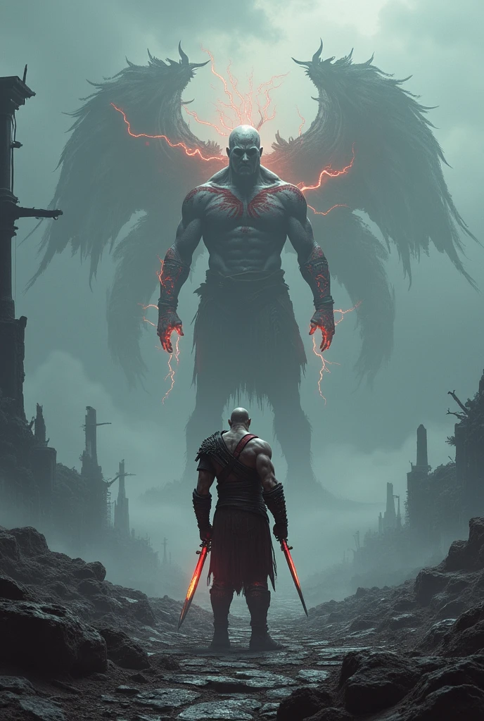 Kratos in the Dark Souls universe, fighting Soul of Cinder

