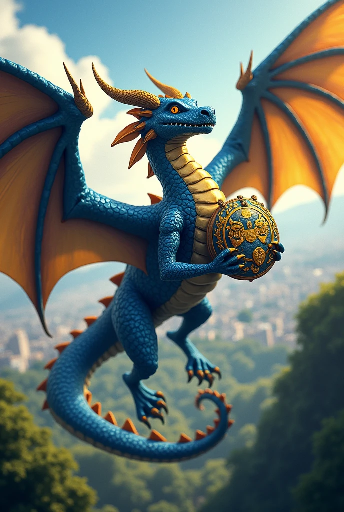 Dragon carrying the Boca Juniors club logo