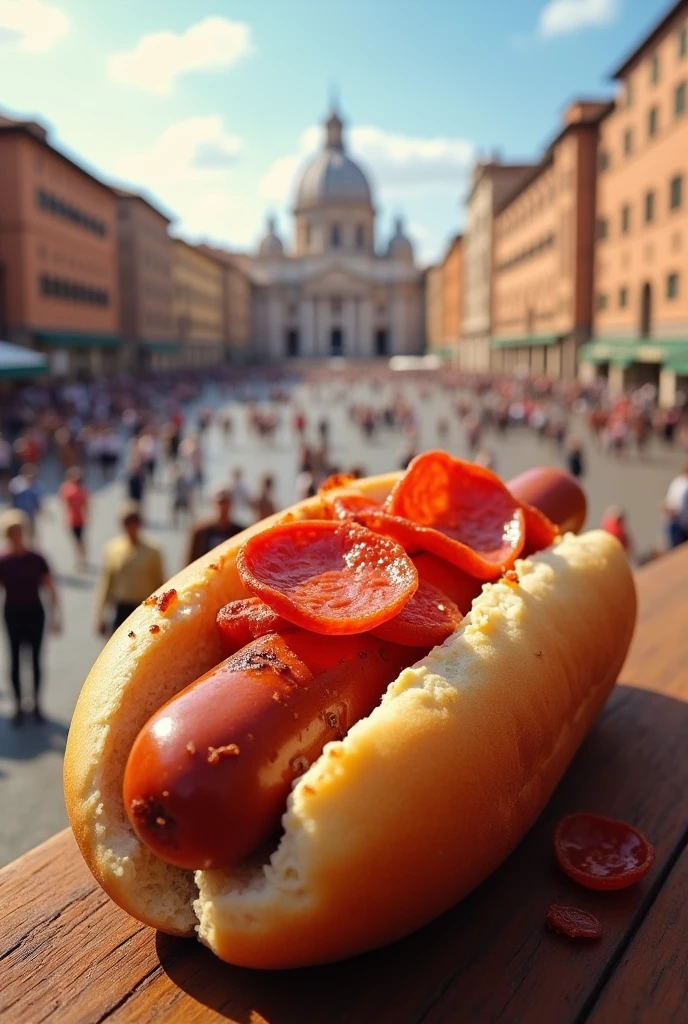 Hotdog au peperoni a rome