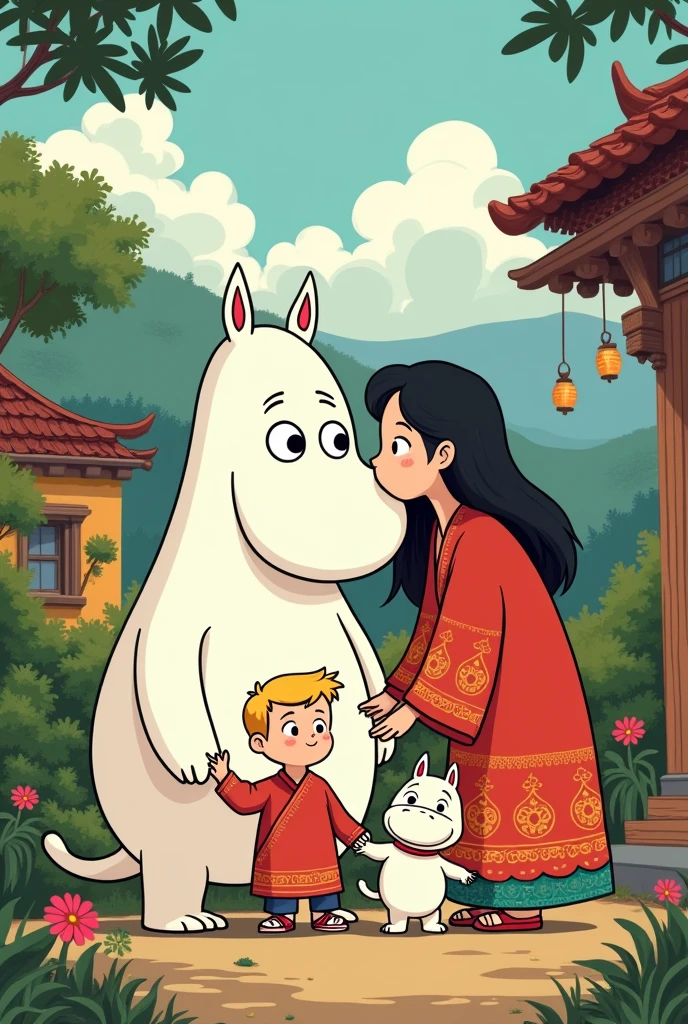  mumin with family nepali cartoon 

