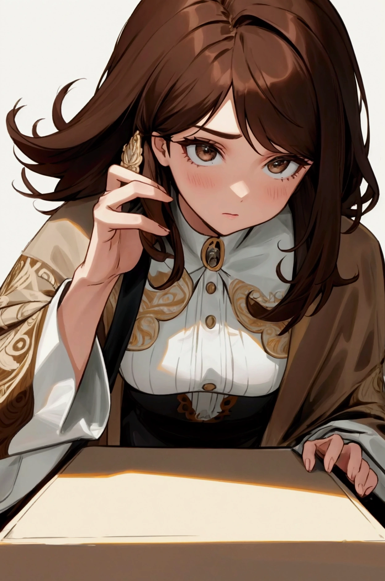 make a brown hair call someone on the phone
