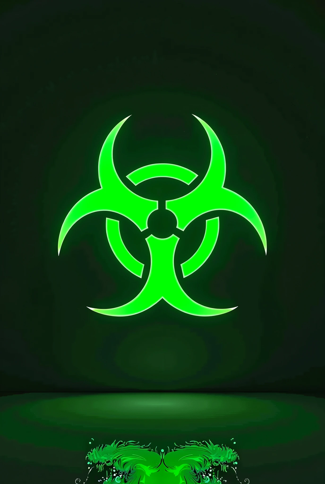 Biohazard sign, Biohazard is green