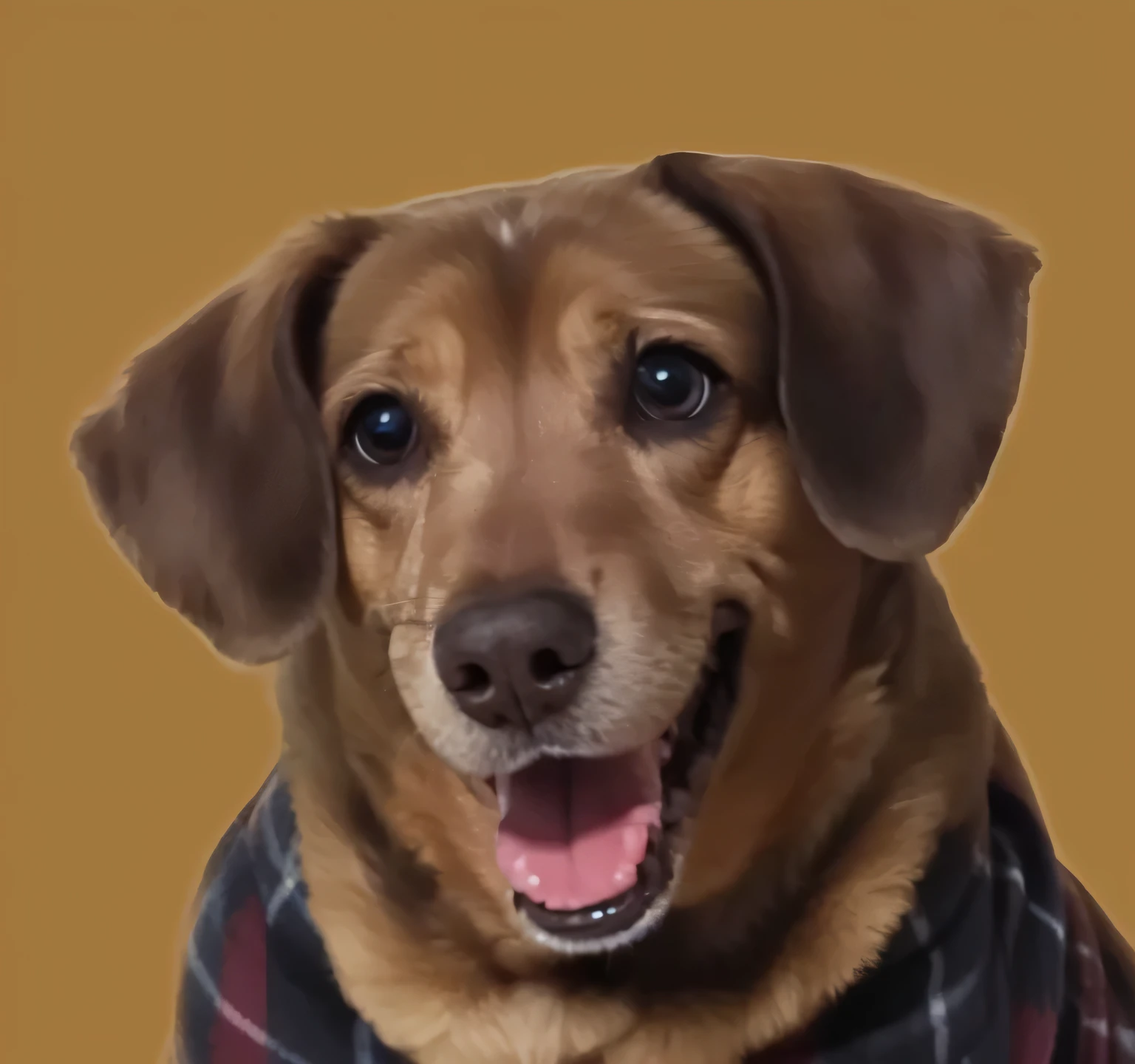 a very cute furry dog, hairs drawn like cartoon, perfectly drawn eyes, eyes like a cartoon drawing, beautiful eyes, perfect eyes, she is very happy, she is smiling, the image is very detailed