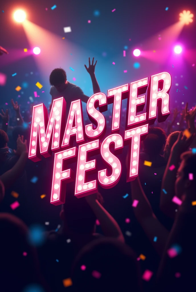 CREATE A PARTY INVITATION THAT SAYS MASTER FEST AND IN THE BACKGROUND