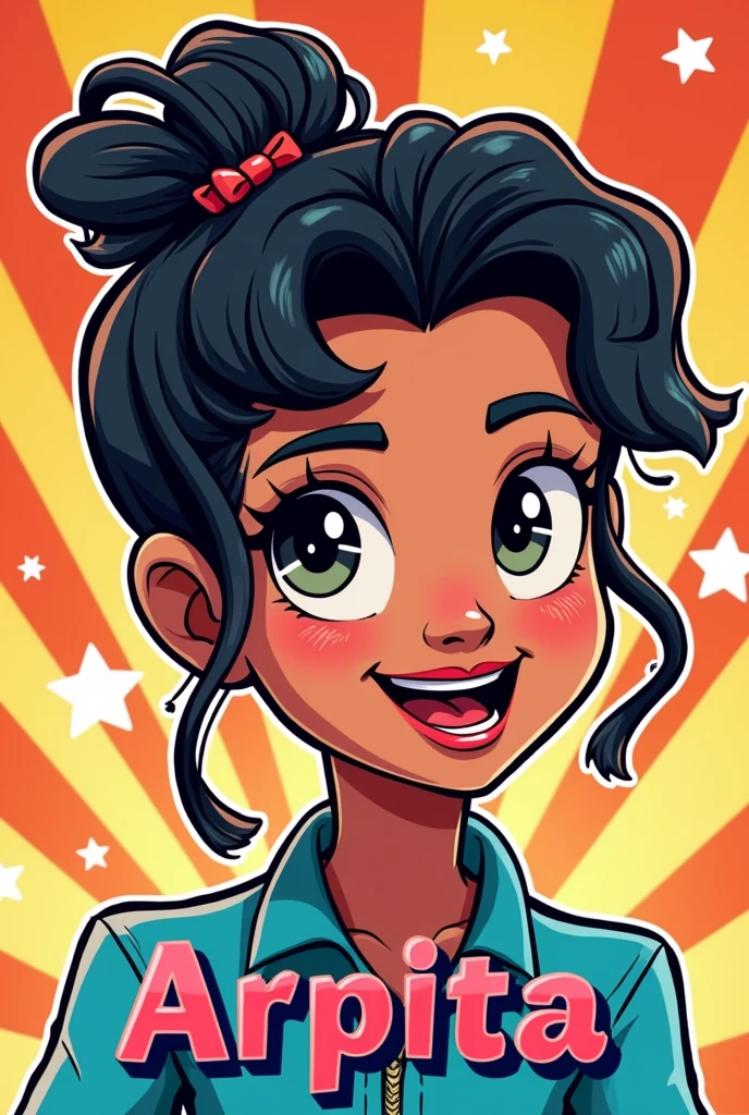 Creative writing ,stylish, cartoon type, name plate , comic Arpita