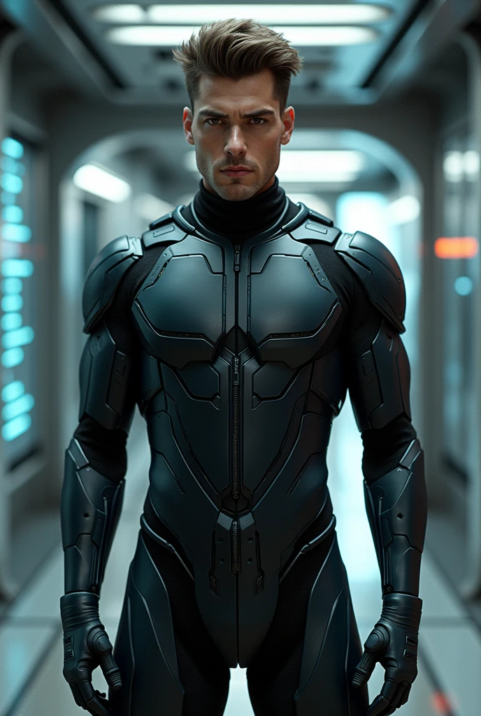 Jacob Elordi in a high-tech military suit