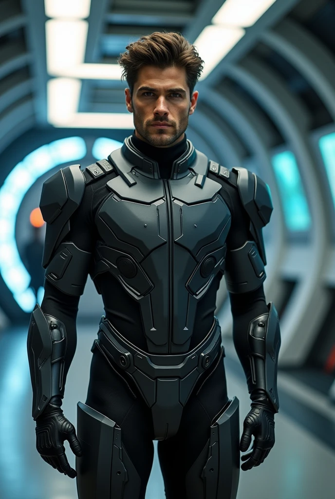 Jacob Elordi in a high-tech military suit