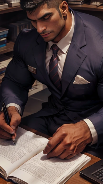 Business suit, close up focus on indian big monster bulge during he doing work, masterpiece 