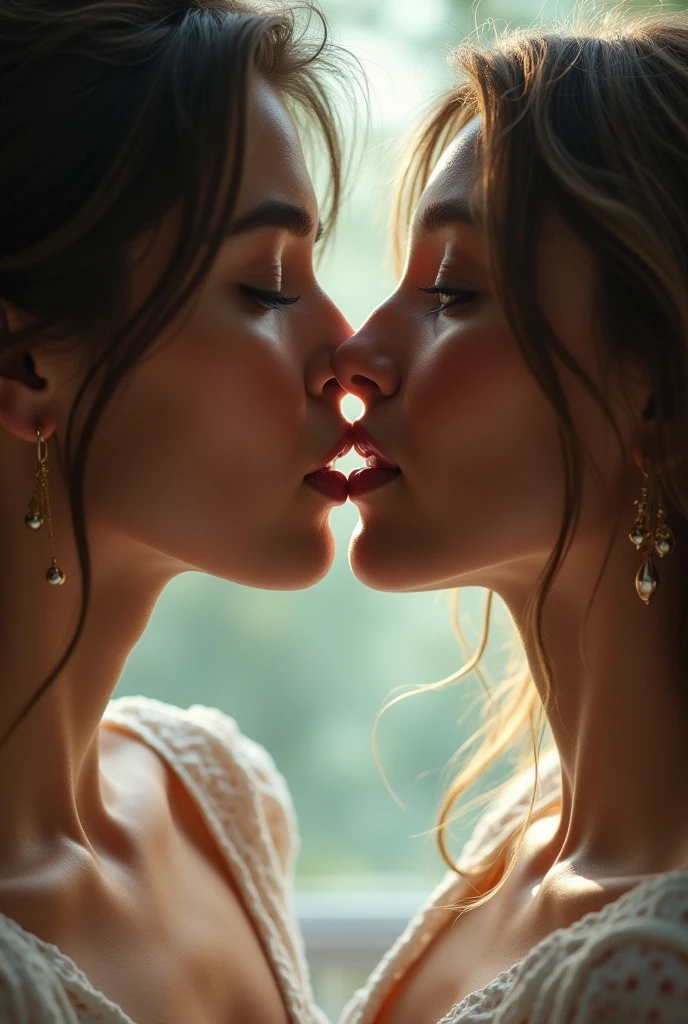 A book cover showing the lips of two. Women about to kiss