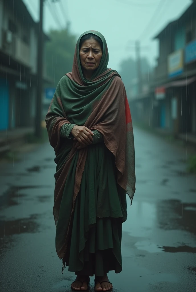 Sheak hasina Bangladesh prime minister
crying on road wile raining