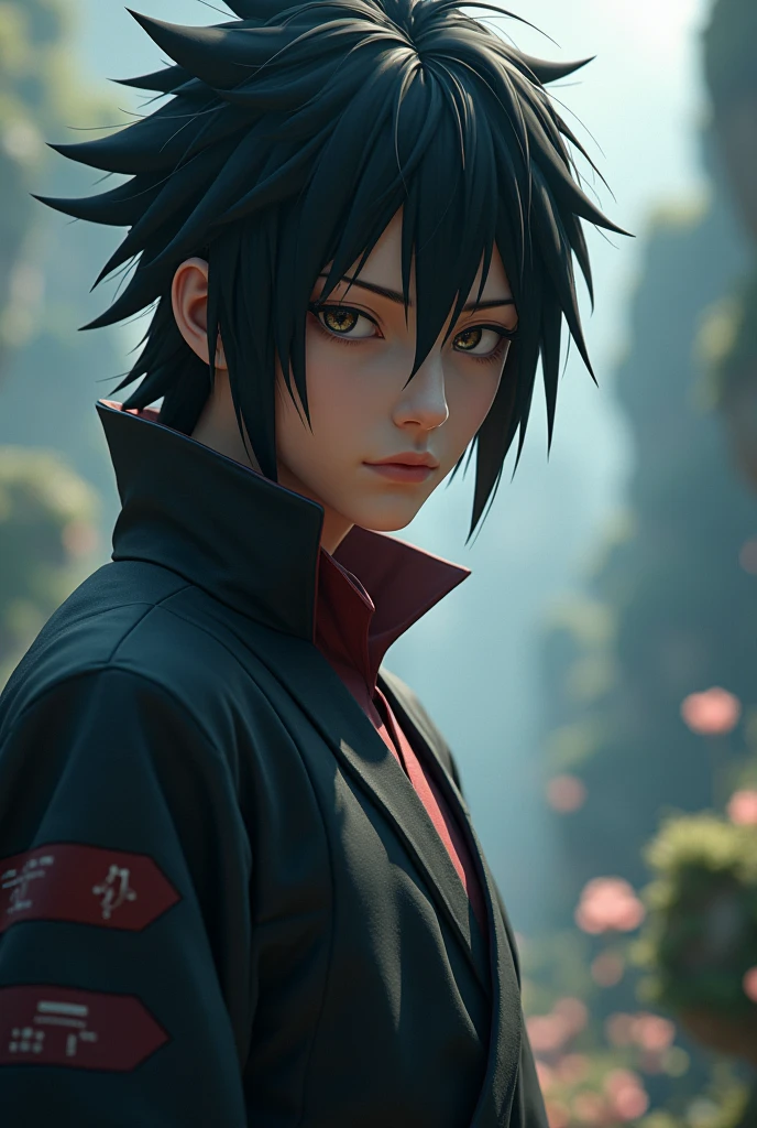 Frontal portrait Hyper focus, Sasuke uchiha realisitic, hiperrealisitics, realisitic, a body in the renatosphere, epic 3D realism, best in wlop, kan liu, daz3d, trends in CGsociety, estilo realisitic hiperdetalhado, completo cosplay, by Ric Nagualero, album, hyung tae kim, 8k, irreal engine 5, film composition, retratos realisitics hiperdetalhados, 3D game art, CG Society, Fantasyart, hd art of season, estética realisitic, cinematic lighting, border light, smooth light, border light de filme, fine glow, ultradetailed, 8k, uso realisitic de luz e cor, cinematic light, rendered in cinema4d 500–1000 AD -- ar 3:4- Niji 6