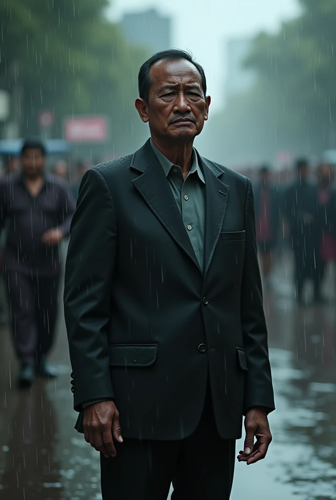Bangladesh prime minister
crying on road wile raining