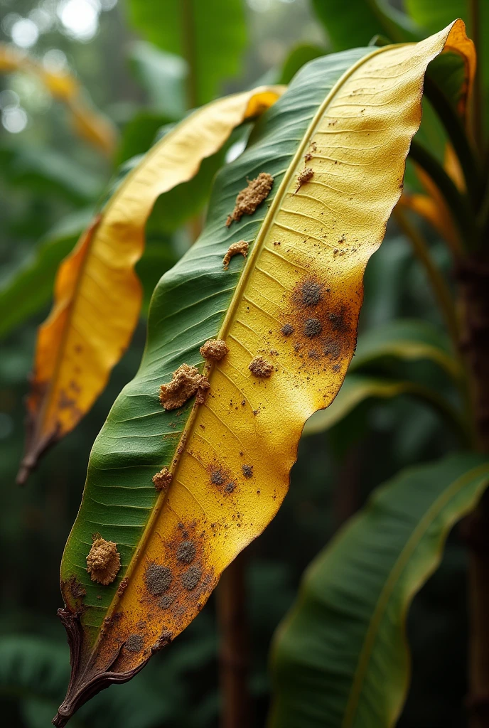 Banana fusarium wilt leaves