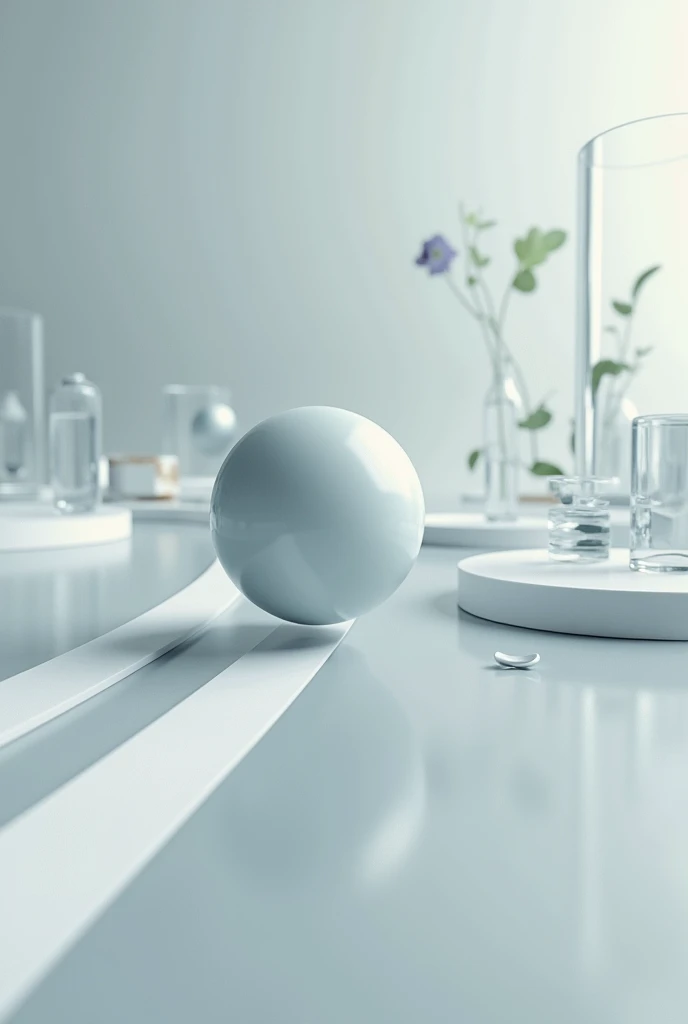 I want the image of a ball in rectilinear motion. The image must explicitly show the movement and the moment of the ball physically speaking.. The image must contain neutral colors.