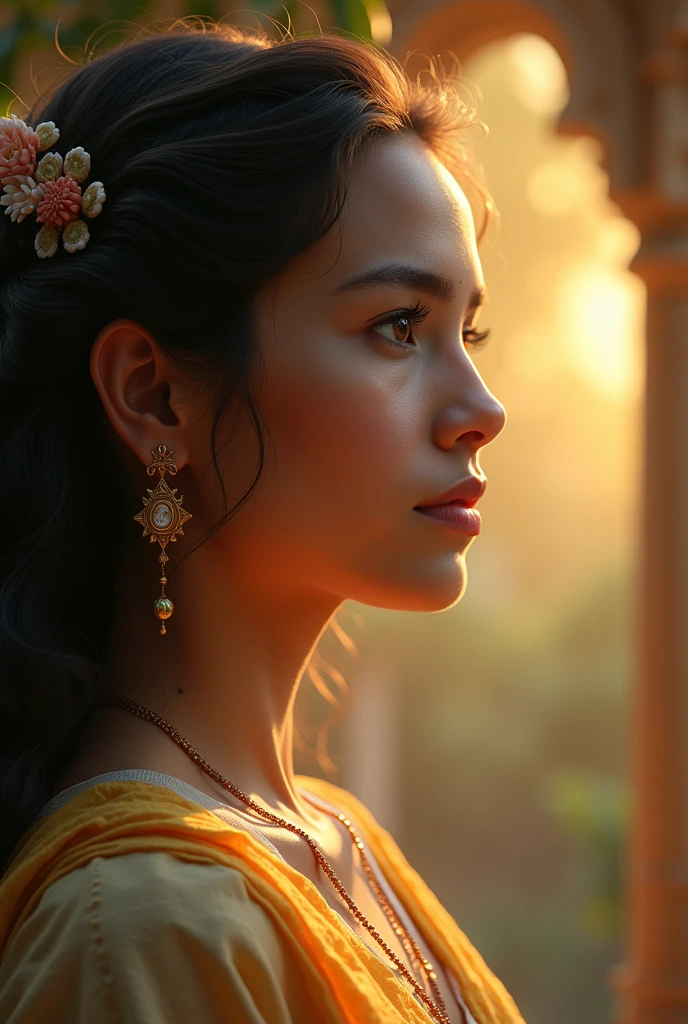 Generate a high quality spiritual looking profile photo which depicts the who am I aspect of spirituality
Give it an Indian context