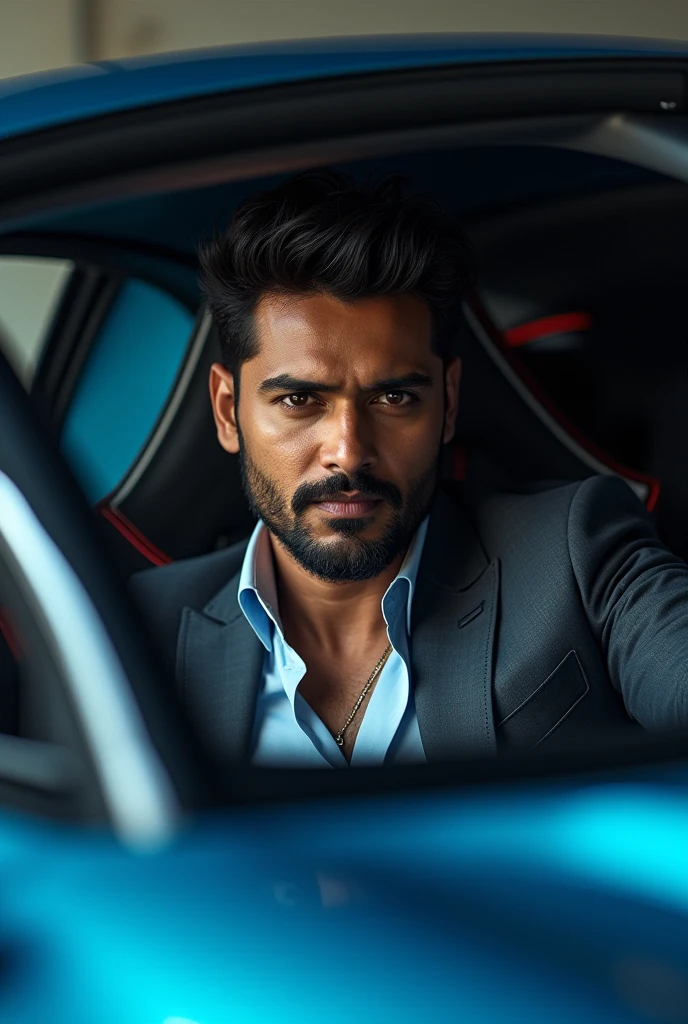 Ram charan in Bugatti car
