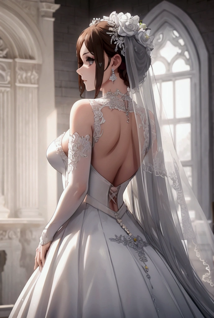 Big ass,transparent wedding dress