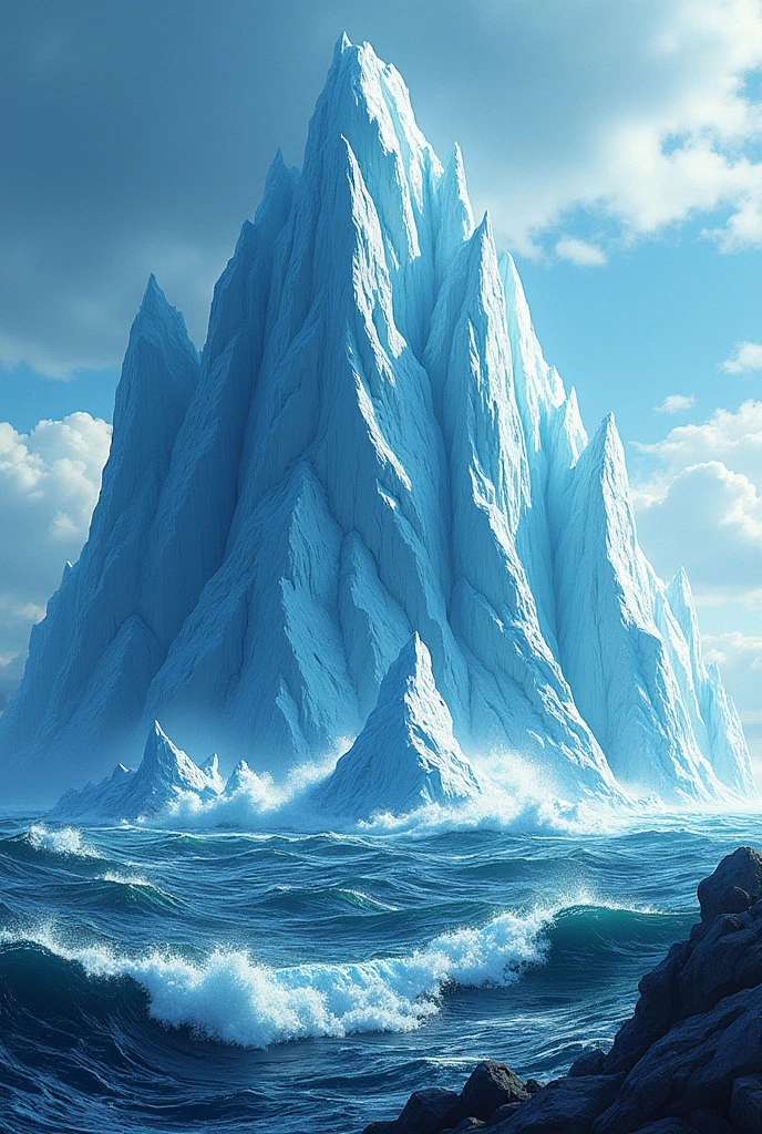 Request a background image of an American comic book with an iceberg.