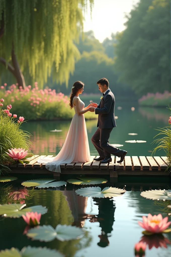 Propose with water lily