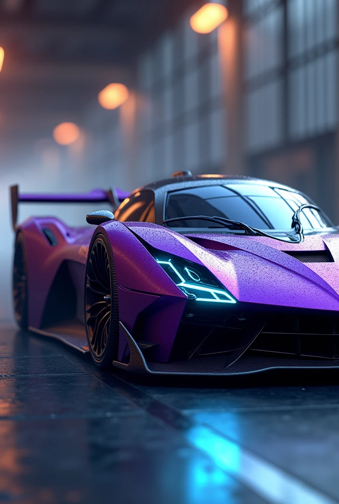 Venom f5 purple car with blue leds High resolution, from sideways