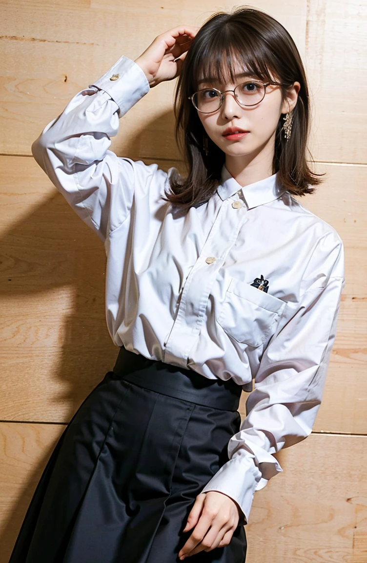announcer、Female announcer、there is a woman Wearing glasses and a black shirt posing for a picture, 薄くて大きな丸いWearing glassesいる, Wearing glasses, Choi Hong-hwa, Park Jimin, 小さな丸いWearing glassesいる, Jaeyoung Nam, Lee Ji-eun, Lee Ji-eun, 8K Selfie, sakimichan, Wearing glasses, Shin Min-jung, 丸いWearing glassesいる
