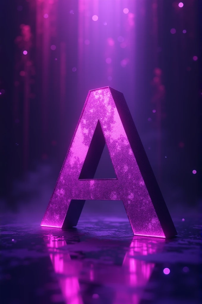 create a creative image with shades of purple with the letter A centered