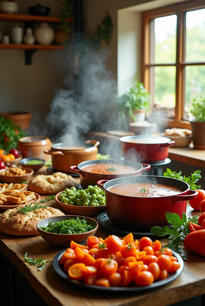 Many cooking food background picture