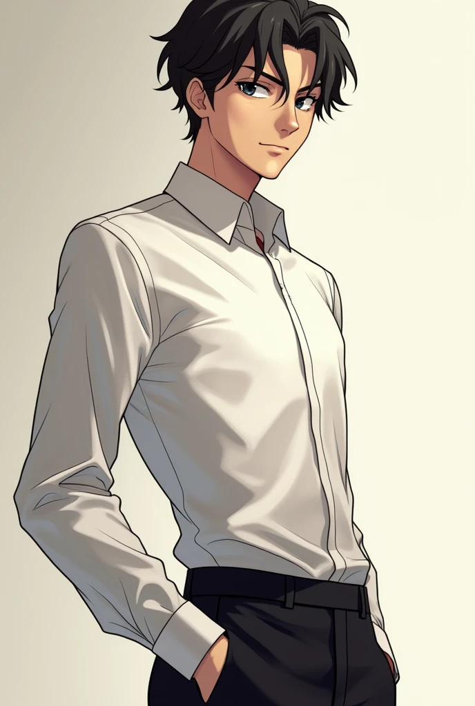 with tatsuya's waiter's blouse
