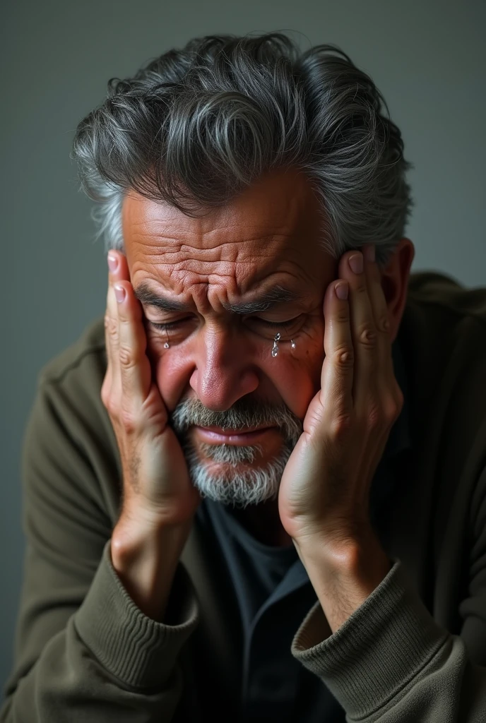 A crying man