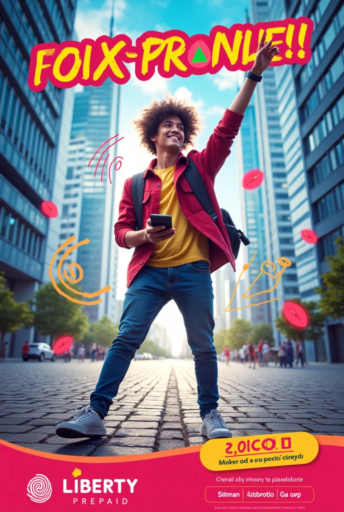 Text image promoting the sale of a Liberty prepaid line for 2000 colones