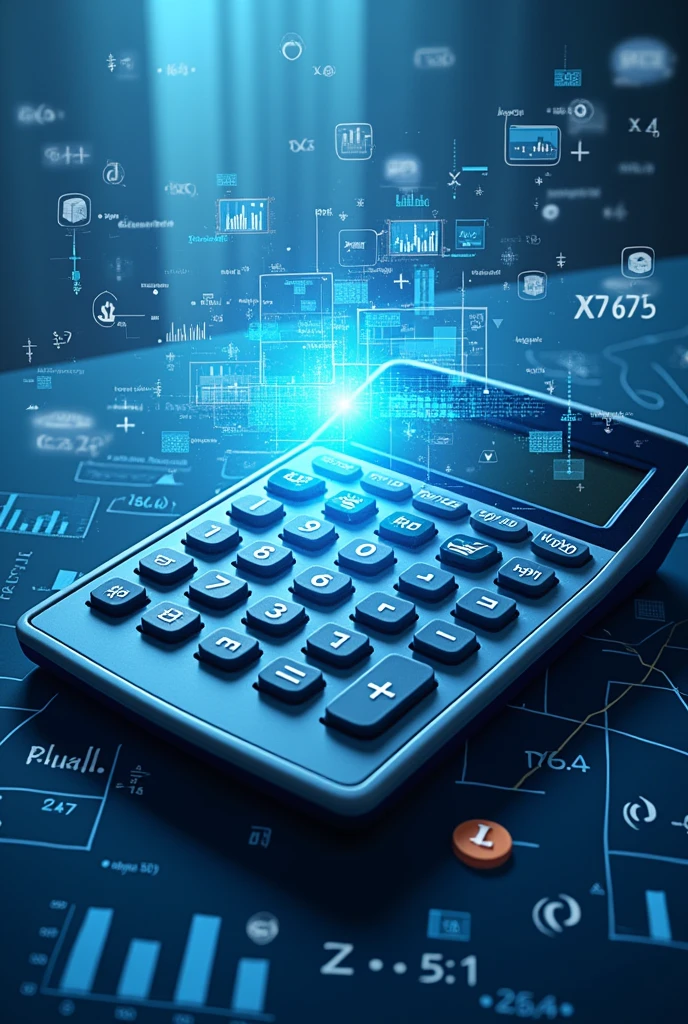 An image cover of a work about "Financial Mathematics" ou "Financial education"
In the image I want there to be presence of mathematical calculations and graphic calculators, etc.