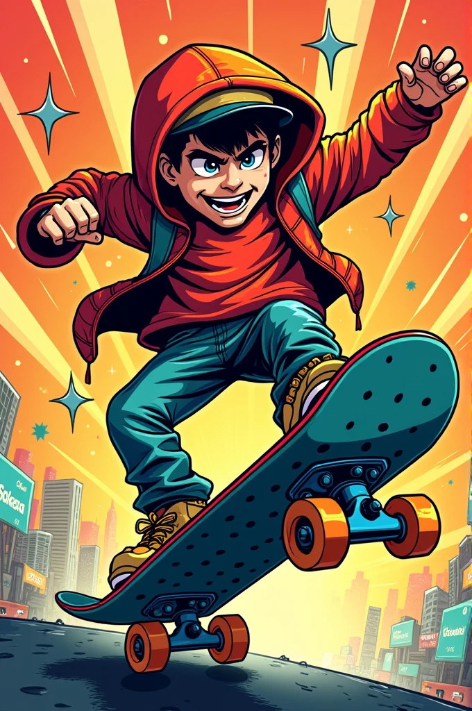 A sket board 🛹 , comic type, 