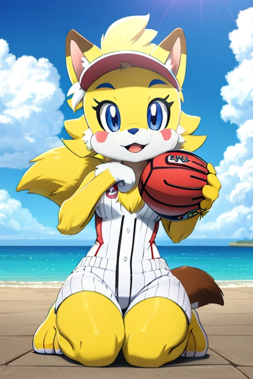 Furry female squirrel alola pokemon sun and moon fursuit mascot baseball style