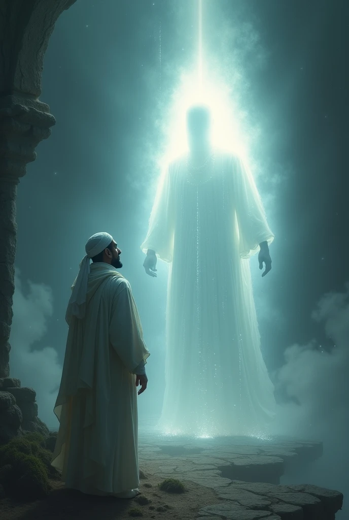 A Muslim man saw Prophet Muhammad in his dream while sleeping. But Muhammad's face will not be shown, his face will be bright with white light.